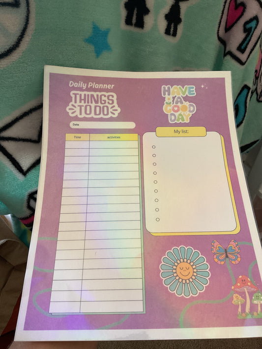 Daily Planner reusable  holographic