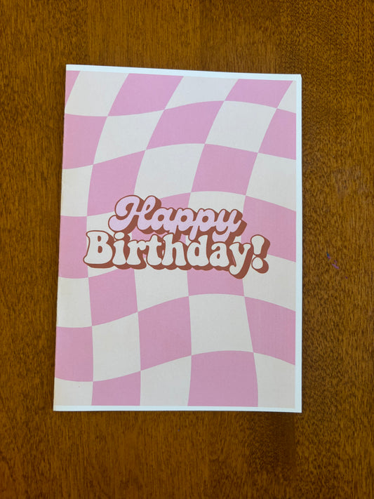 Happy birthday Card pink groovy